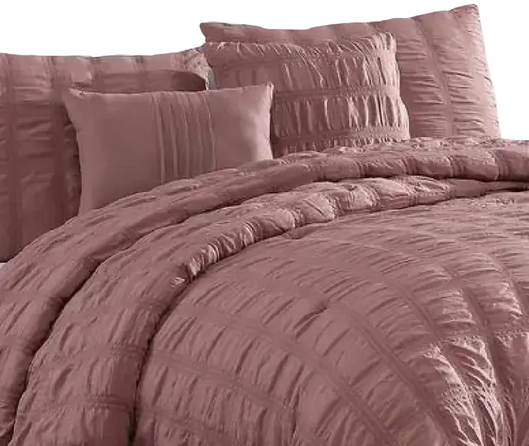 Alice 5 Piece Queen Comforter Set, Textured, The Urban Port Photo 2