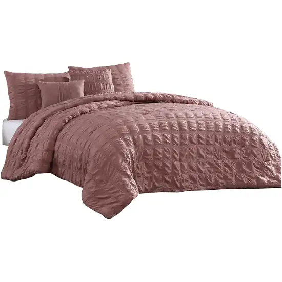 Alice 5 Piece Queen Comforter Set, Textured, The Urban Port Photo 1