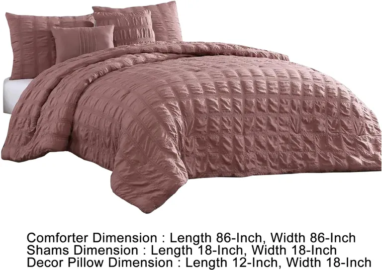Alice 5 Piece Queen Comforter Set, Textured, The Urban Port Photo 5