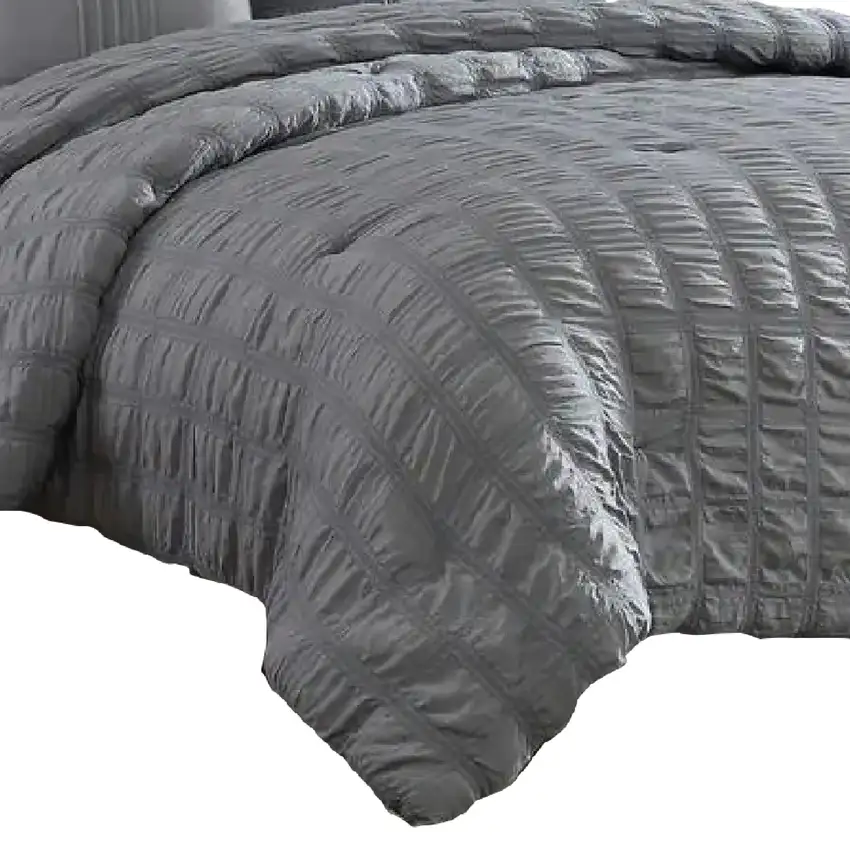 Alice 5 Piece Queen Comforter Set, Textured, The Urban Port Photo 3