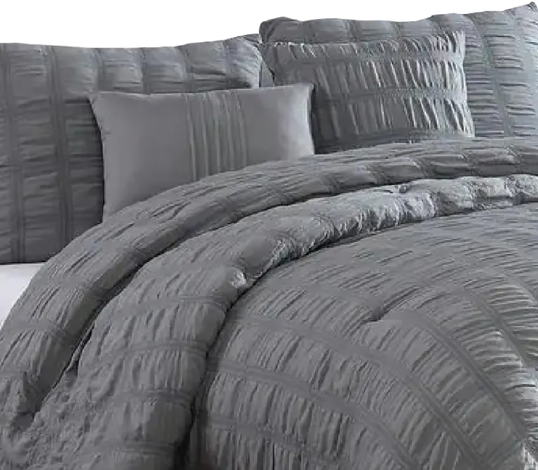 Alice 5 Piece Queen Comforter Set, Textured, The Urban Port Photo 2