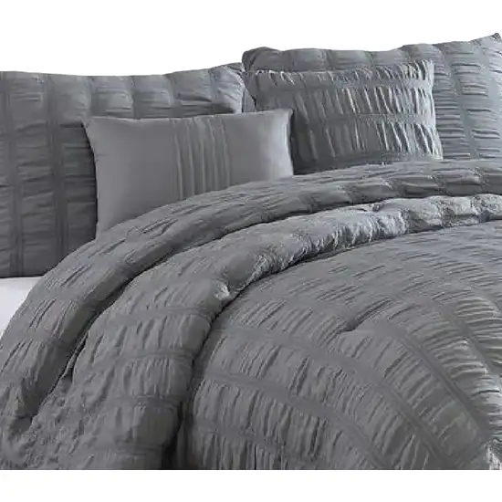 Alice 5 Piece Queen Comforter Set, Textured, The Urban Port Photo 2