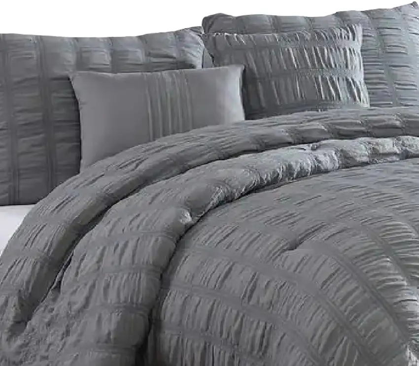 Alice 5 Piece Queen Comforter Set, Textured, The Urban Port Photo 2