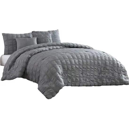 Alice 5 Piece Queen Comforter Set, Textured, The Urban Port Photo 1