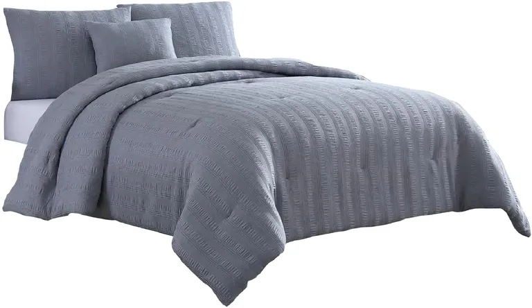 Alice 4 Piece Textured Microfiber Queen Comforter Set, The Urban Port Photo 1
