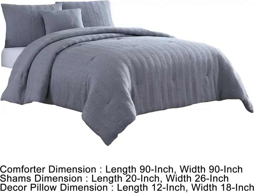 Alice 4 Piece Textured Microfiber Queen Comforter Set, The Urban Port Photo 5