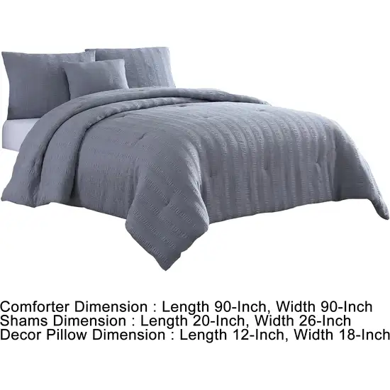 Alice 4 Piece Textured Microfiber Queen Comforter Set, The Urban Port Photo 5