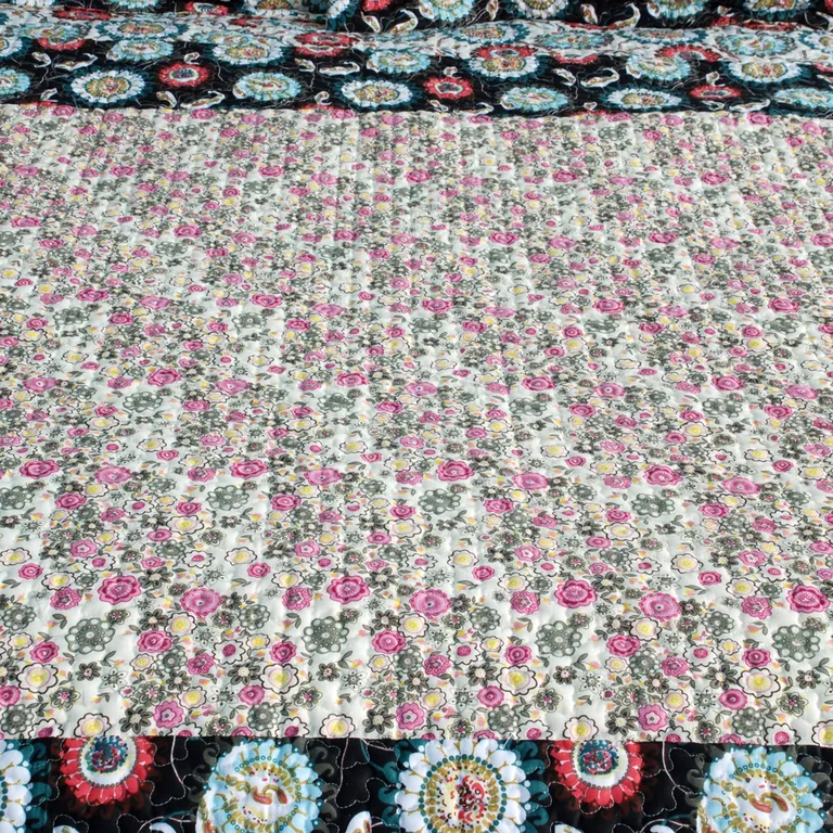 Alice and Flower - 100% Cotton 2PC Floral Vermicelli-Quilted Patchwork Quilt Set ( Size) Photo 2
