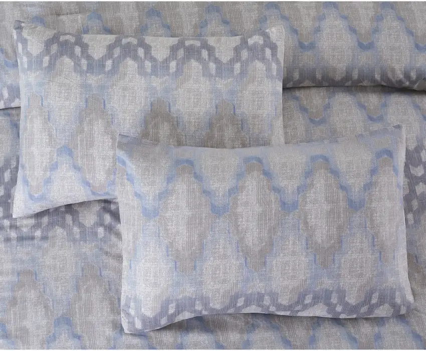 Andria 10 Piece King Size Comforter and Coverlet Set The Urban Port, Blue and Gray Photo 10