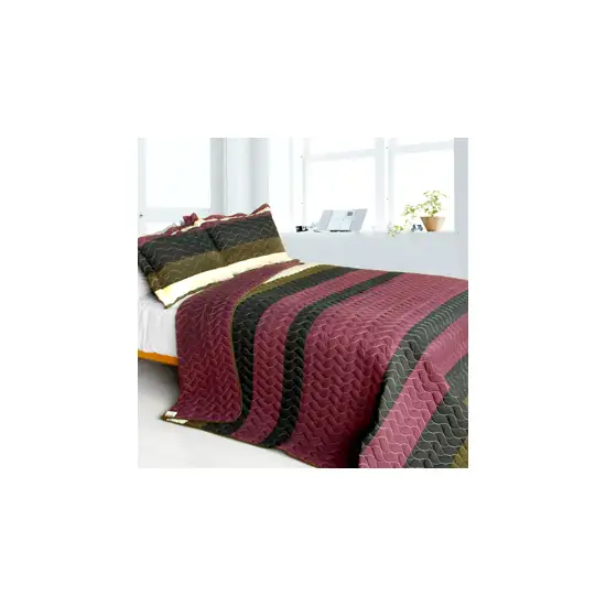 Angels Walk on Through -  3PC Vermicelli-Quilted Patchwork Quilt Set (Full/Queen Size) Photo 1