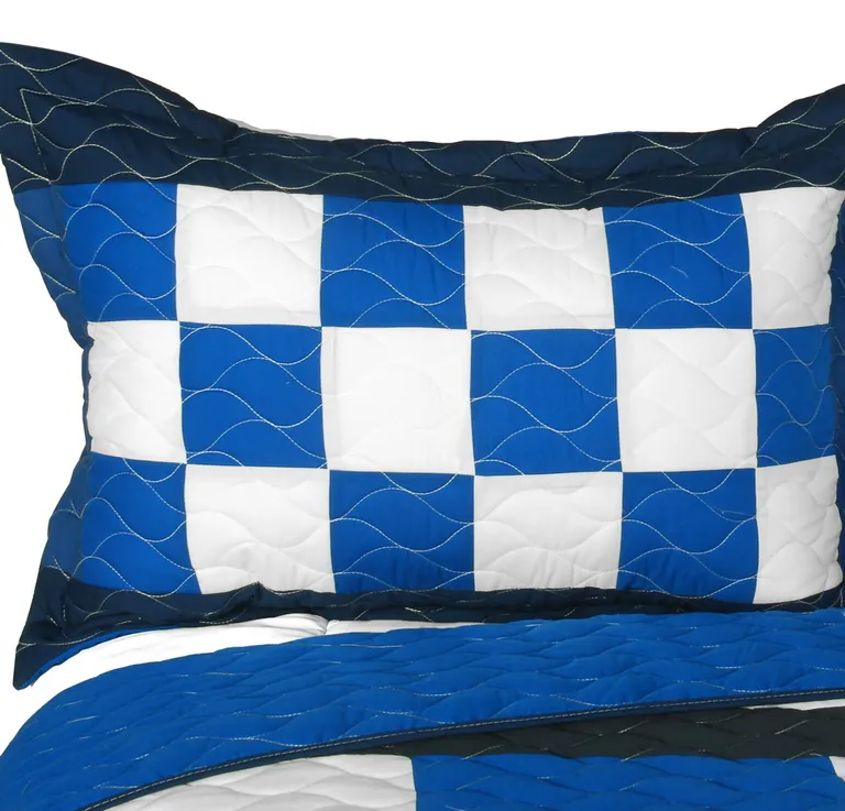 Anything is Possible - Vermicelli-Quilted Patchwork Plaid Quilt Set Full/Queen Photo 2