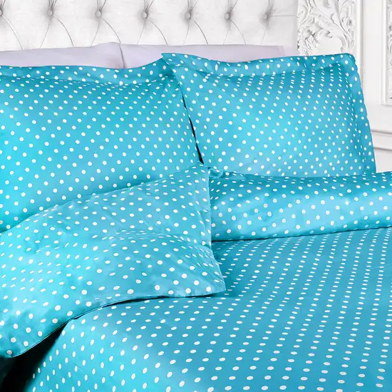 Aqua King Cotton Blend 600 Thread Count Washable Duvet Cover Set Photo 5