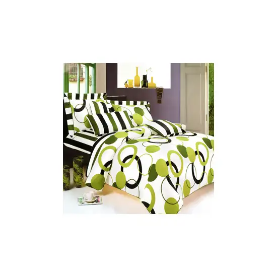 Artistic Green -  100% Cotton 3PC Sheet Set (Twin Size) Photo 2
