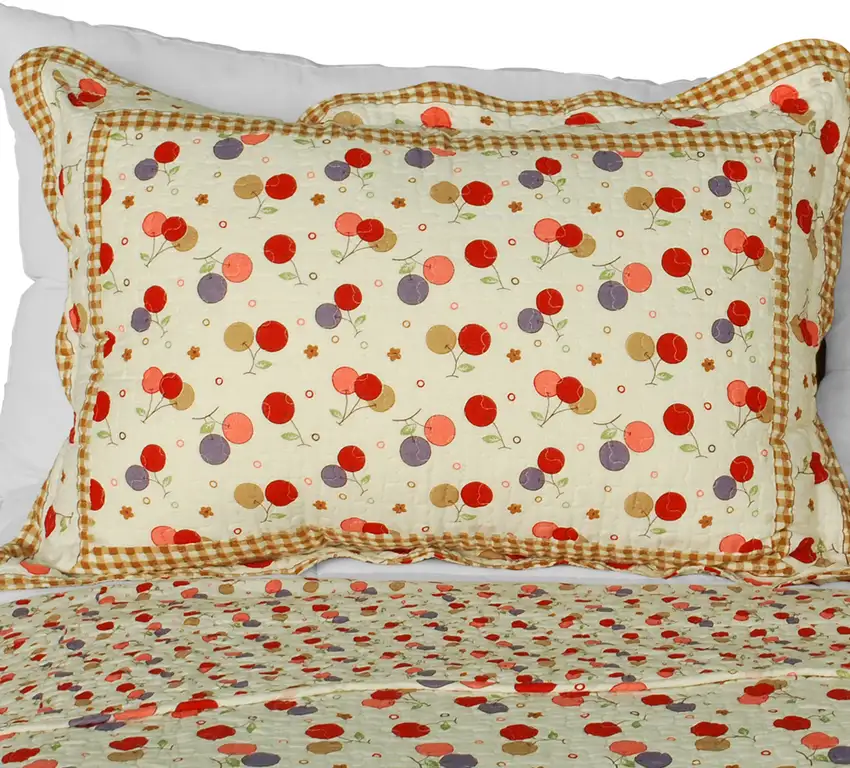 Astral -  Cotton 3PC Vermicelli-Quilted Patchwork Quilt Set (Full/Queen Size) Photo 3
