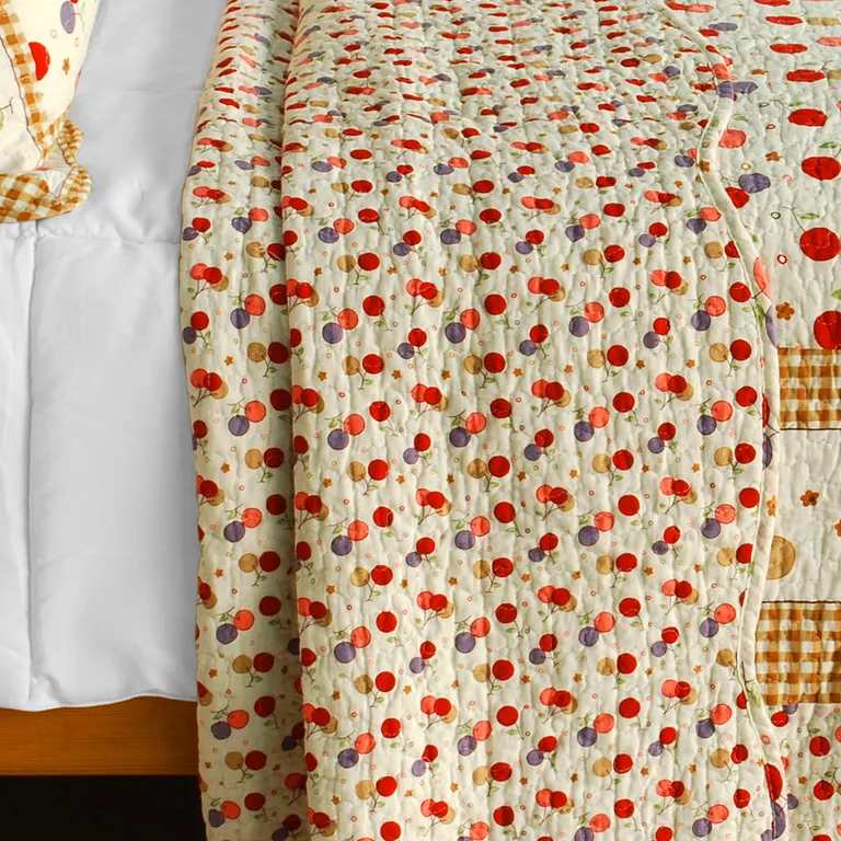 Astral - Cotton 3PC Vermicelli-Quilted Patchwork Quilt Set (Full/Queen Size) Photo 3