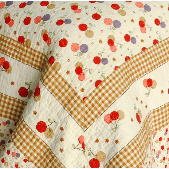 Astral -  Cotton 3PC Vermicelli-Quilted Patchwork Quilt Set (Full/Queen Size) Photo 5