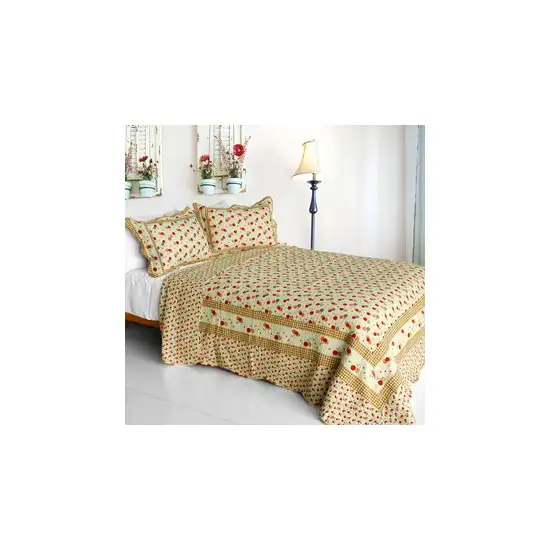 Astral -  Cotton 3PC Vermicelli-Quilted Patchwork Quilt Set (Full/Queen Size) Photo 2
