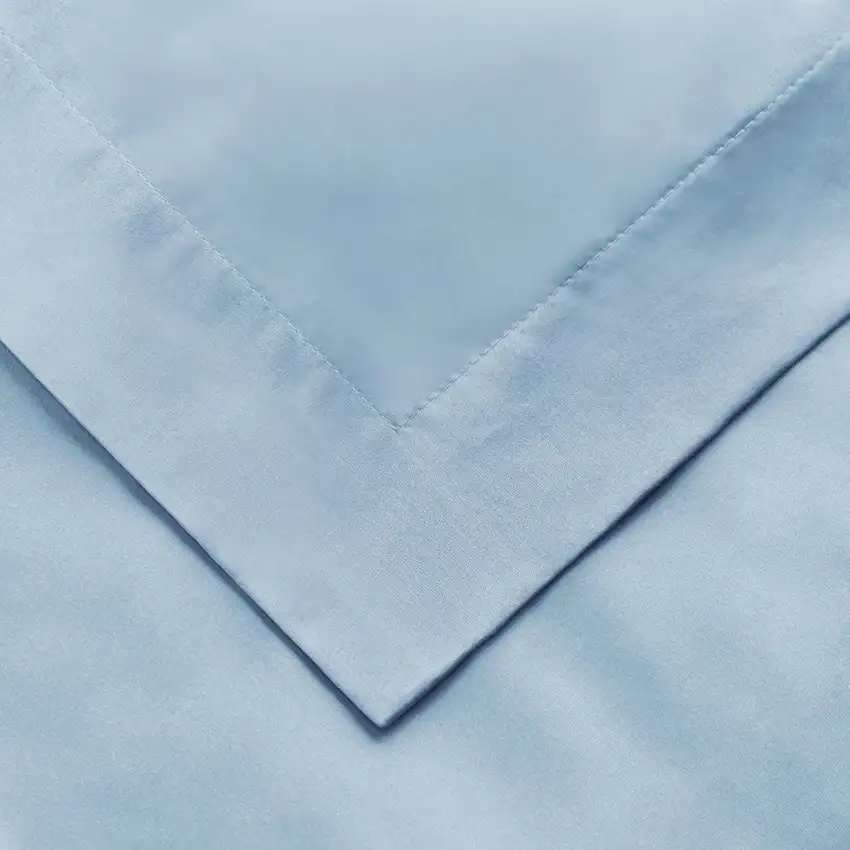 Baby Blue Twin Cotton Blend Washable Duvet Cover Set With Sham Photo 2