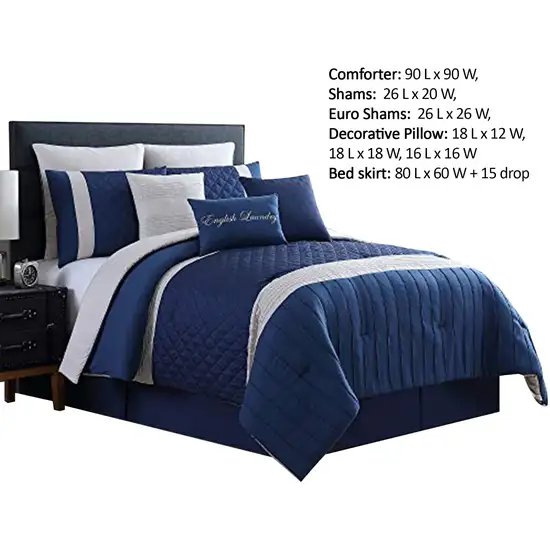 Basel Pleated Queen Comforter Set with Diamond Pattern The Urban Port Photo 2