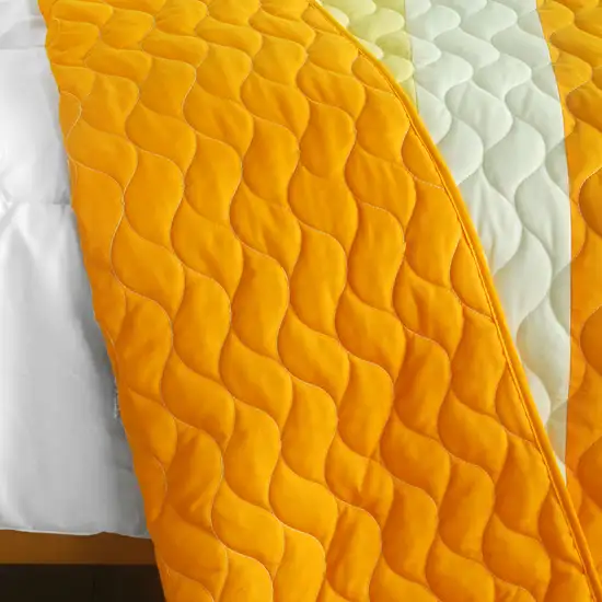 Beautiful As It Is -  3PC Vermicelli-Quilted Patchwork Quilt Set (Full/Queen Size) Photo 3