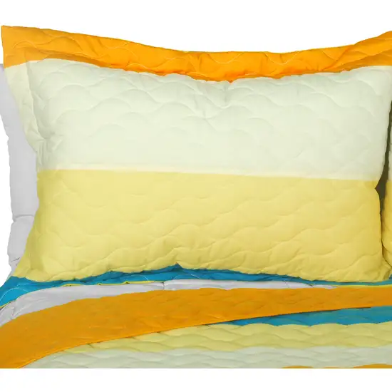 Beautiful As It Is -  3PC Vermicelli-Quilted Patchwork Quilt Set (Full/Queen Size) Photo 2