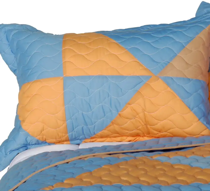 Beautiful Faith -  3PC Vermicelli-Quilted Patchwork Quilt Set (Full/Queen Size) Photo 2