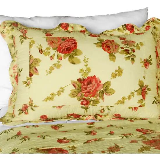 Beauty of Light -  3PC Cotton Contained Vermicelli-Quilted Patchwork Quilt Set (Full/Queen Size) Photo 3