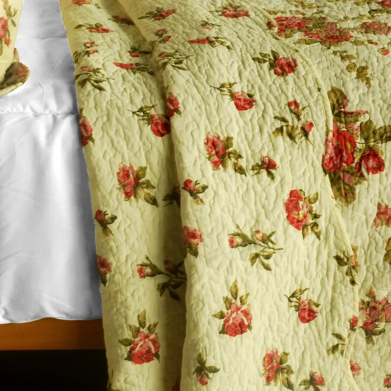Beauty of Light - 3PC Cotton Contained Vermicelli-Quilted Patchwork Quilt Set (Full/Queen Size) Photo 3