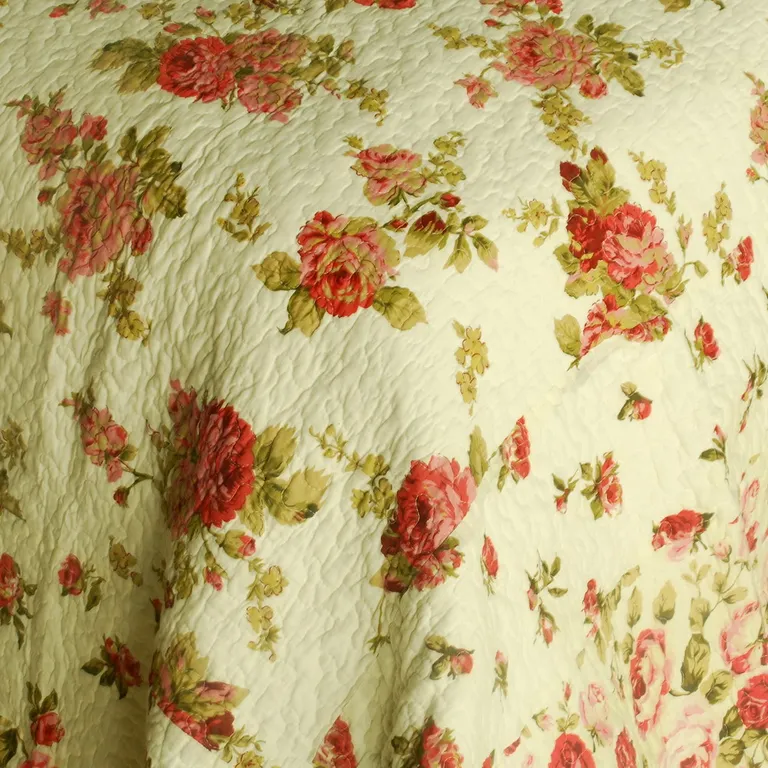 Beauty of Light - 3PC Cotton Contained Vermicelli-Quilted Patchwork Quilt Set (Full/Queen Size) Photo 4