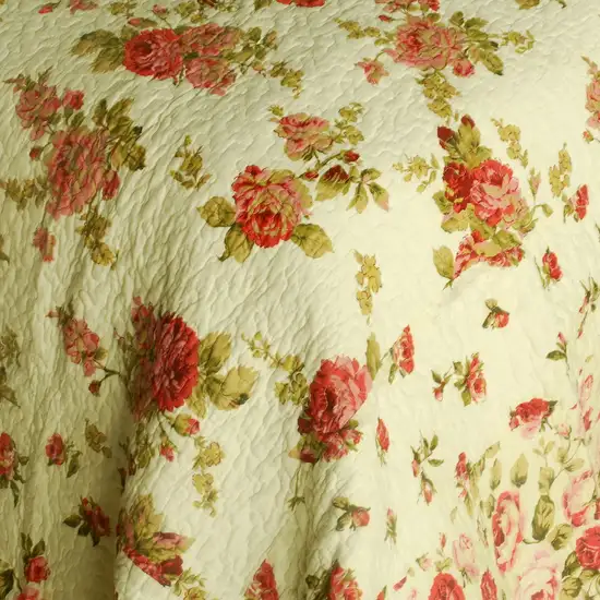 Beauty of Light -  3PC Cotton Contained Vermicelli-Quilted Patchwork Quilt Set (Full/Queen Size) Photo 5