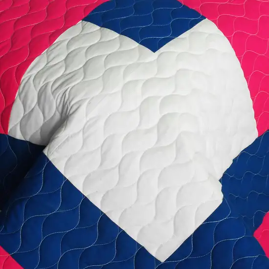 Beginning -  Vermicelli-Quilted Patchwork Geometric Quilt Set Full/Queen Photo 4