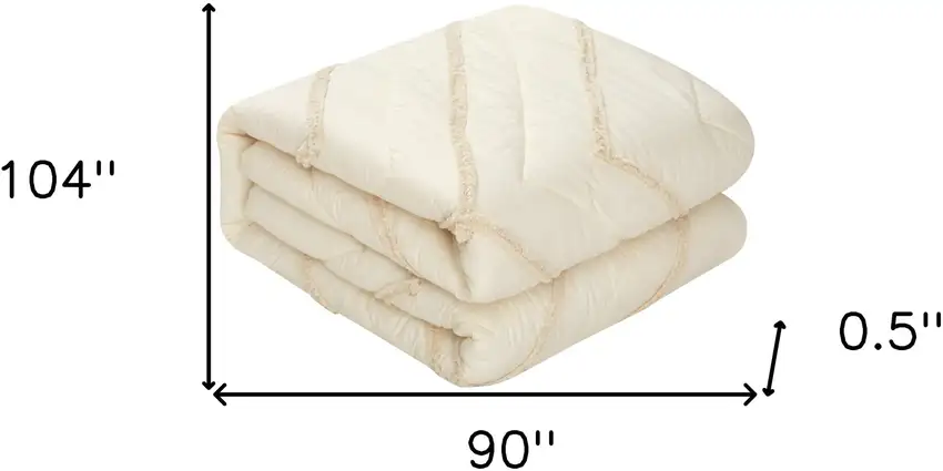 Beige King 100% Cotton 220 Thread Count Washable Down Comforter Set Photo 9