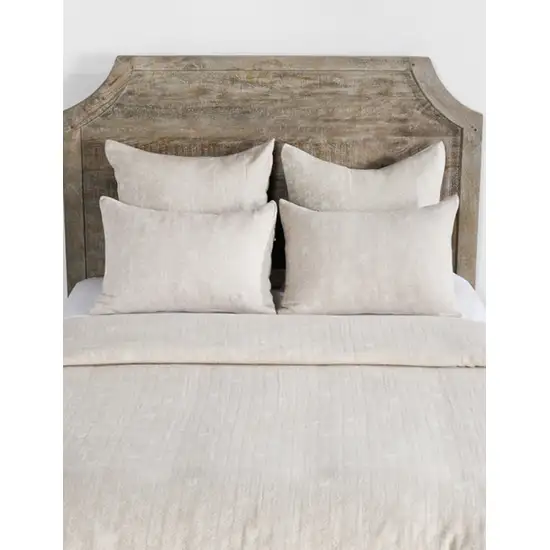 Beige King 100% Cotton 200 Thread Count Washable Duvet Cover Photo 3