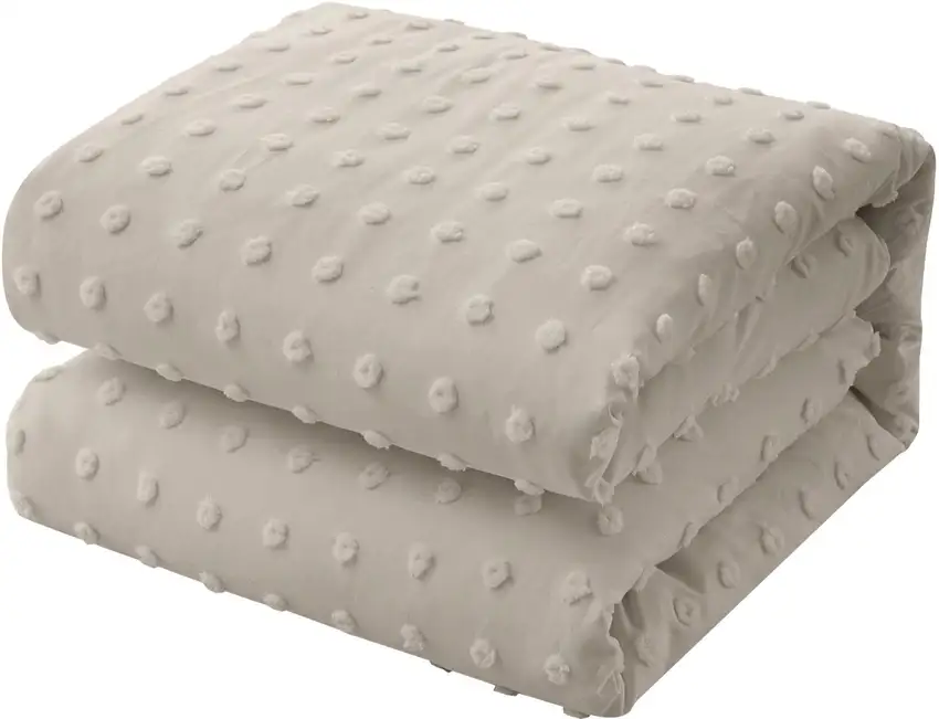 Beige King Polyester 220 Thread Count Washable Duvet Cover Set Photo 7