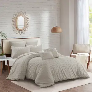 Photo of Beige King PolYester 220 Thread Count Washable Duvet Cover Set