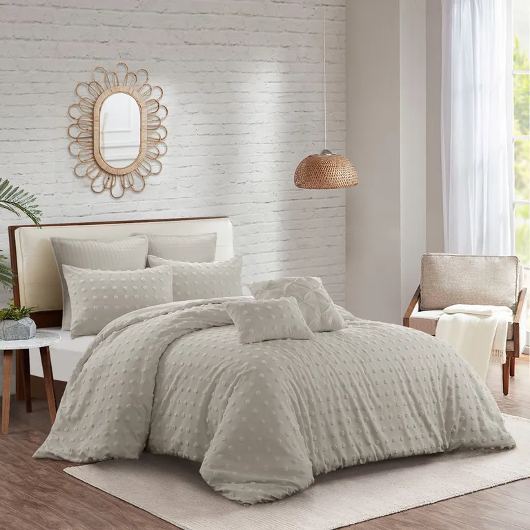 Beige King PolYester 220 Thread Count Washable Duvet Cover Set Photo 5