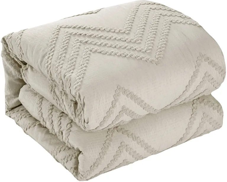 Beige King PolYester 180 Thread Count Washable Duvet Cover Set Photo 2