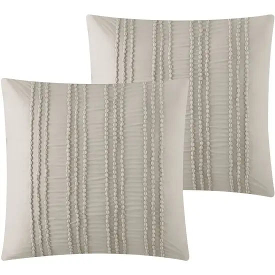 Beige King PolYester 180 Thread Count Washable Duvet Cover Set Photo 3