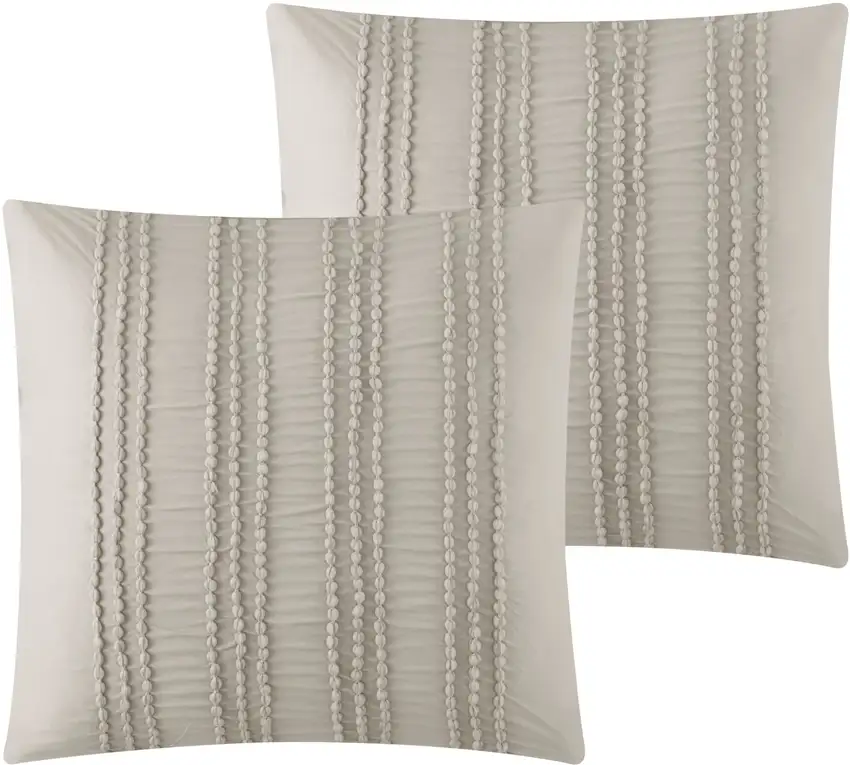 Beige King PolYester 180 Thread Count Washable Duvet Cover Set Photo 3