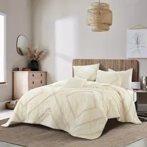 Photo of Beige Queen 100% Cotton 220 Thread Count Washable Down Comforter Set