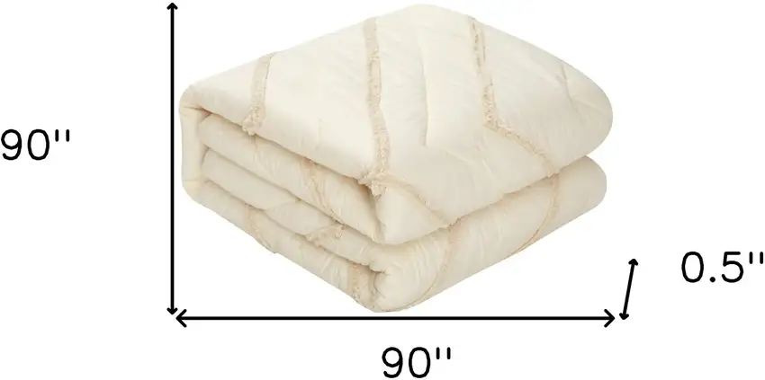 Beige Queen 100% Cotton 220 Thread Count Washable Down Comforter Set Photo 8