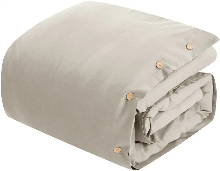 Beige Queen 100% Cotton 180 Thread Count Washable Duvet Cover Set Photo 6