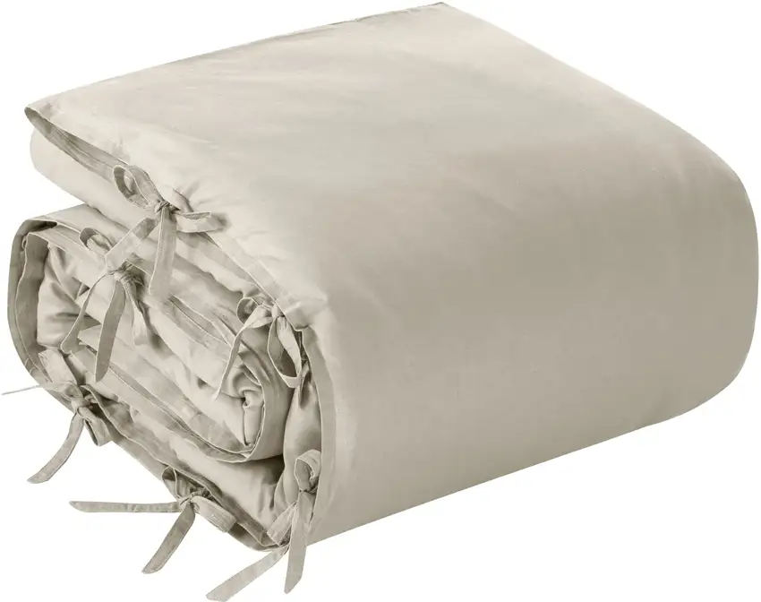 Beige Queen Linen 140 Thread Count Washable Duvet Cover Set Photo 3