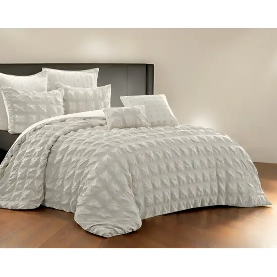 Beige Queen Polyester 180 Thread Count Washable Duvet Cover Set Photo 2