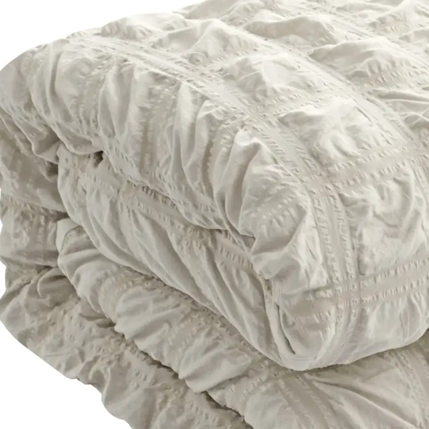 Beige Queen Polyester 180 Thread Count Washable Duvet Cover Set Photo 6