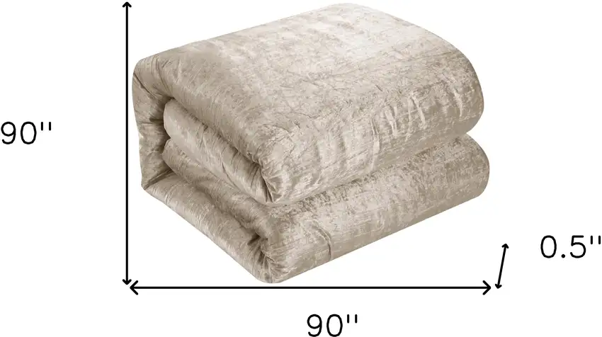 Beige Queen Polyester 180 Thread Count Washable Down Comforter Set Photo 8