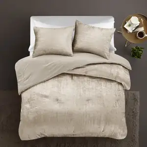 Photo of Beige Queen Polyester 180 Thread Count Washable Down Comforter Set