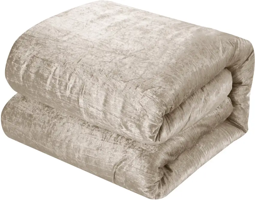 Beige Queen Polyester 180 Thread Count Washable Down Comforter Set Photo 5