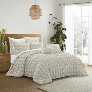 Photo of Beige Twin PolYester 180 Thread Count Washable Duvet Cover Set