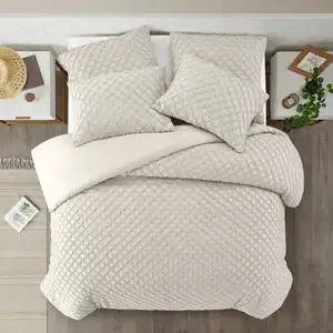 Photo of Beige Twin PolYester 180 Thread Count Washable Duvet Cover Set